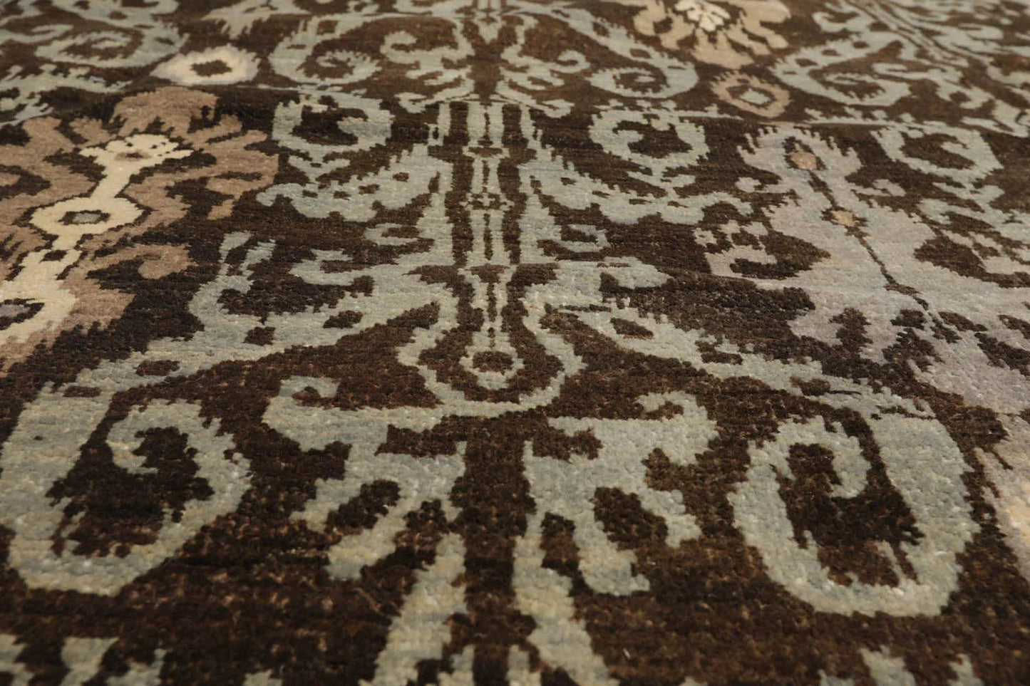 8x10 Brown Hand Knotted Tibetan 100% Wool Transitional Oriental Area Rug