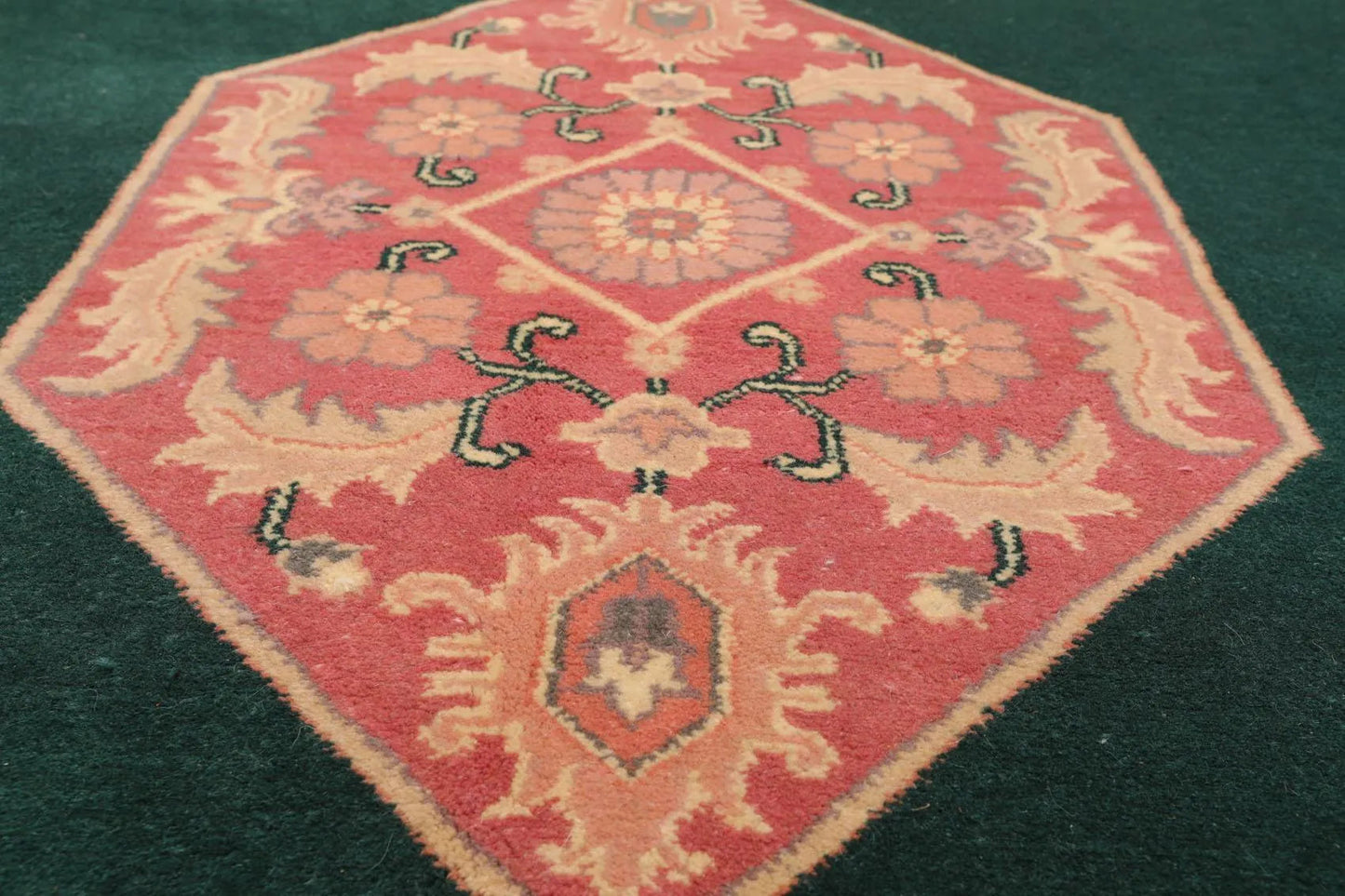 5' x 9'9'' Palace Hand Knotted Wool Rare Romanian Hamadaan Area Rug Emerald