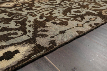8x10 Brown Hand Knotted Tibetan 100% Wool Transitional Oriental Area Rug