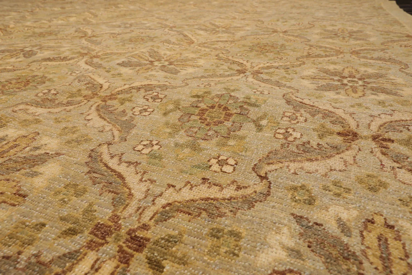 10x14 Tan Hand Knotted 100% Wool Peshawar Traditional Oriental Area Rug