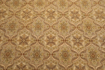 10x14 Tan Hand Knotted 100% Wool Peshawar Traditional Oriental Area Rug