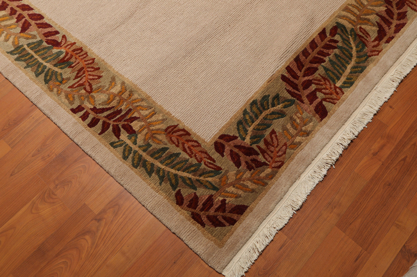 5'10" x 8'5" Hand Knotted Loop & Cut Pile Wool Tibetan Oriental Area Rug Beige