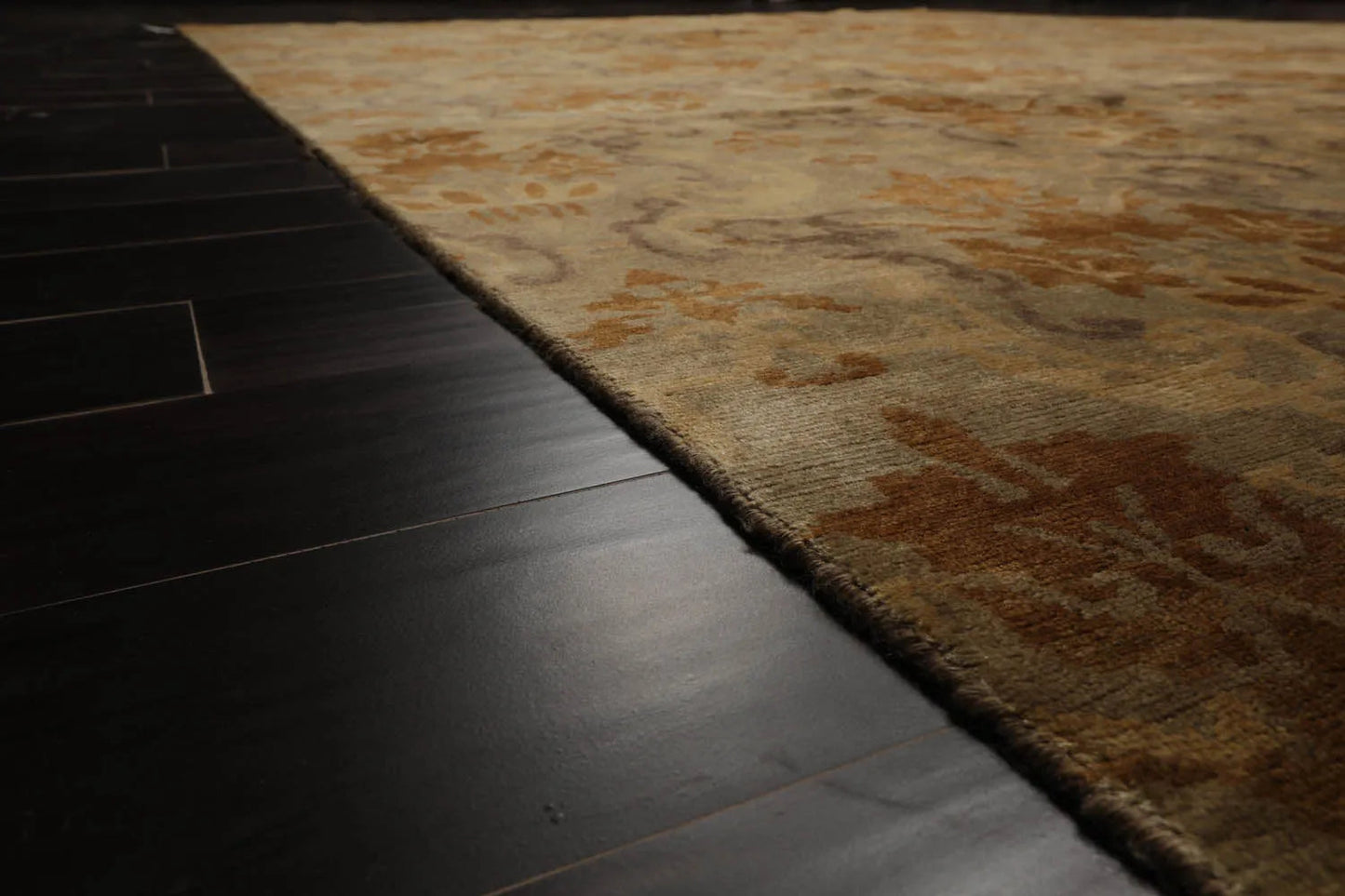 9x12 Tan Hand Knotted 100% Wool Kalaty Damask Transitional Oriental Area Rug