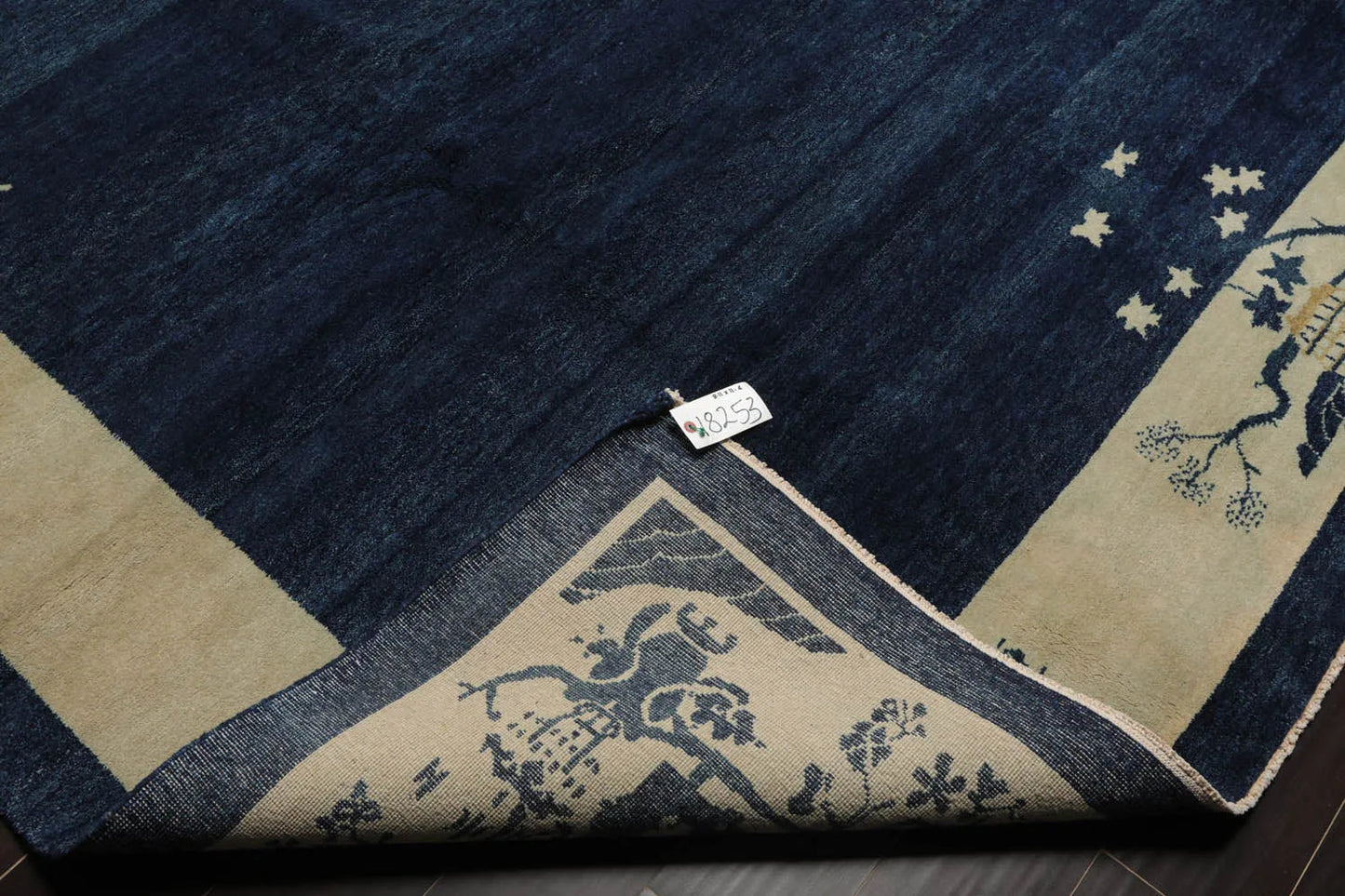 9x12 Navy Blue Hand Knotted Tibetan 100% Wool Michaelian & Kohlberg Chinese Art Deco Oriental Area Rug