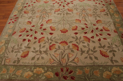 Multi Sizes Handmade Transitional Wool Botanical Floral Area Rug Beige