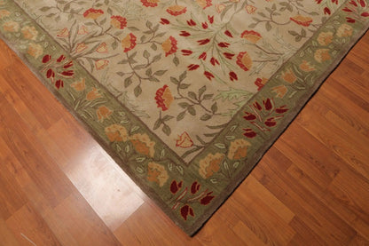 Multi Sizes Handmade Transitional Wool Botanical Floral Area Rug Beige