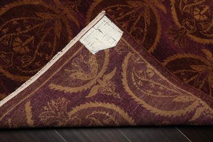 6x9 Aubergine Hand Knotted Tibetan 100% Wool Michaelian & Kohlberg Transitional Oriental Area Rug