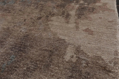 2’ x 3’ Hand Knotted Wool & Silk Transitional Tibetan Oriental Area rug Gray