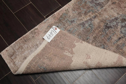 2’ x 3’ Hand Knotted Wool & Silk Transitional Tibetan Oriental Area rug Gray