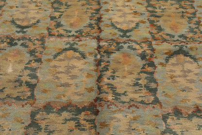 6x9 Aqua Hand Knotted Tibetan 100% Wool Tibetan Traditional Oriental Area Rug