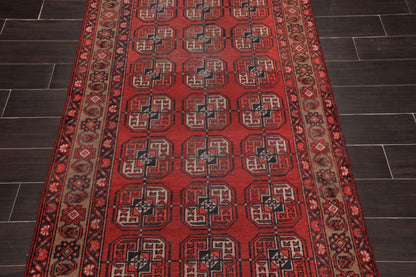 3'9" x 6'8" Hand Knotted Antique 100% Wool Zanjan Oriental Area Rug Red