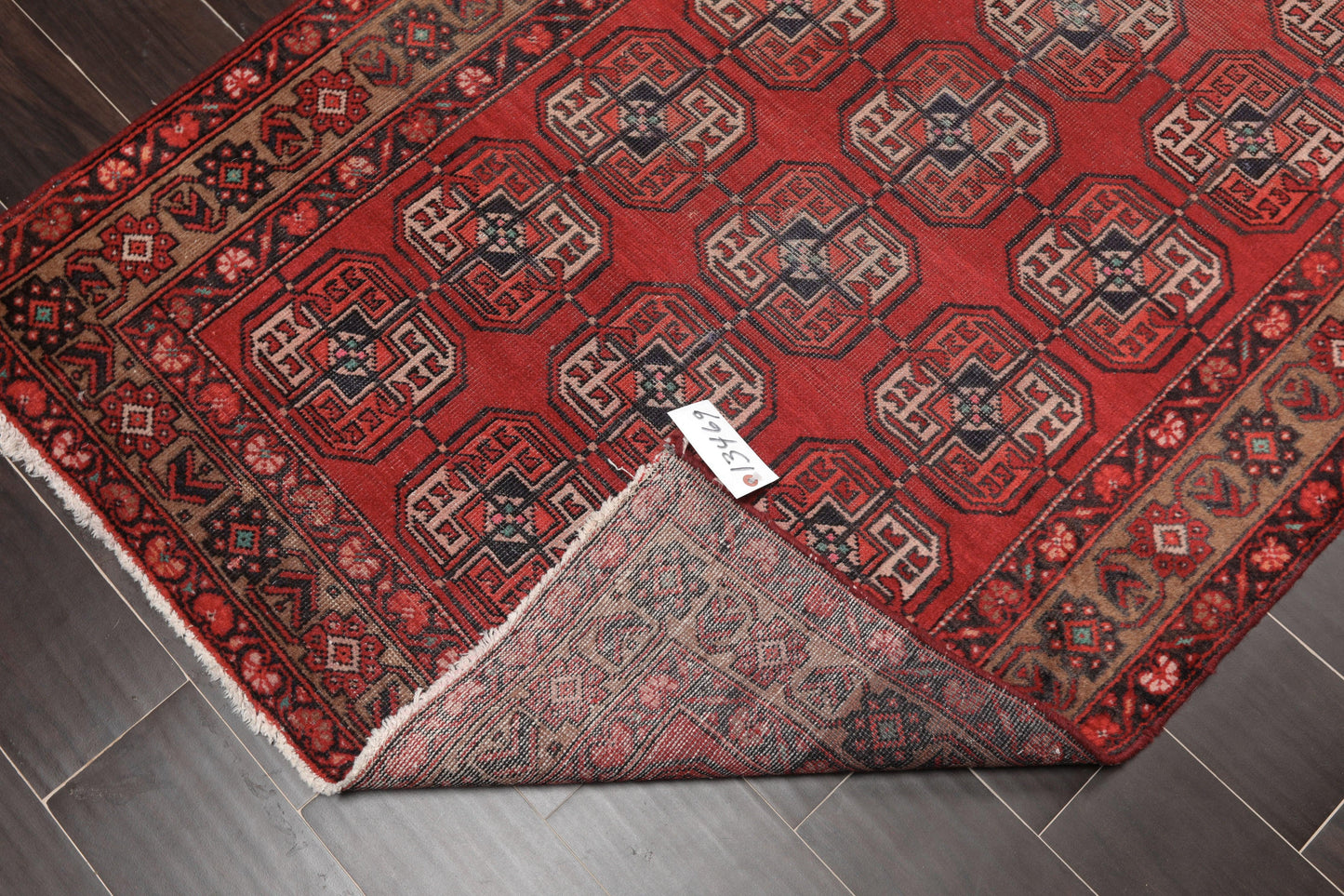 3'9" x 6'8" Hand Knotted Antique 100% Wool Zanjan Oriental Area Rug Red