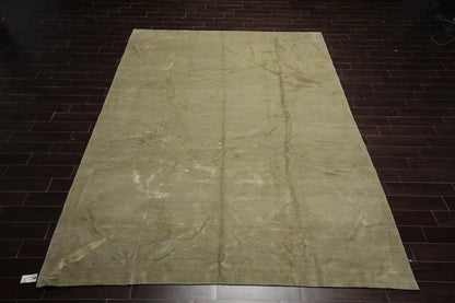 9x12 Moss Hand Knotted Tibetan 100% Wool Modern & Contemporary Oriental Area Rug