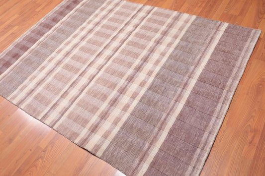 5' x 7' Handmade Contemporary100% Wool Loop & Cut Pile Area Rug Beige