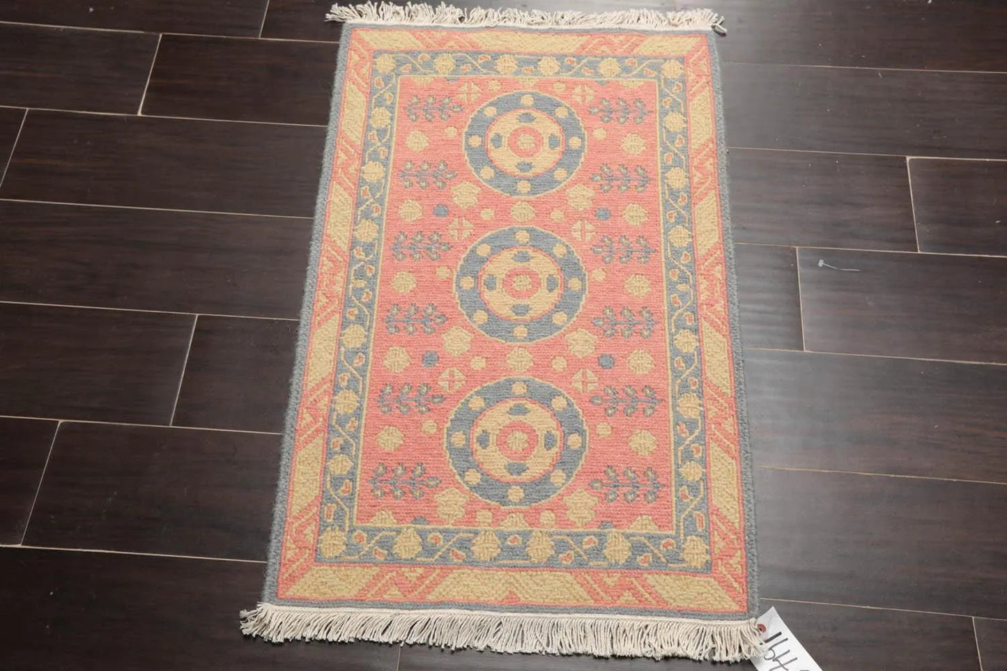1'10''x2'7'' Hand Knotted 100% Wool Oriental Area Rug Rose