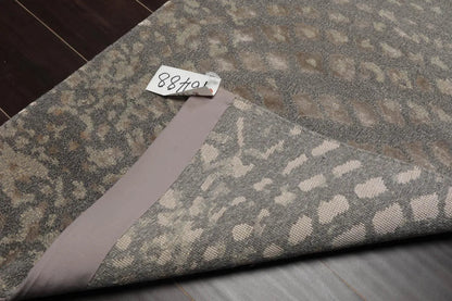 2' x 3' Hand Knotted Wool & Silk Modern Tibetan Oriental Area Rug Gray