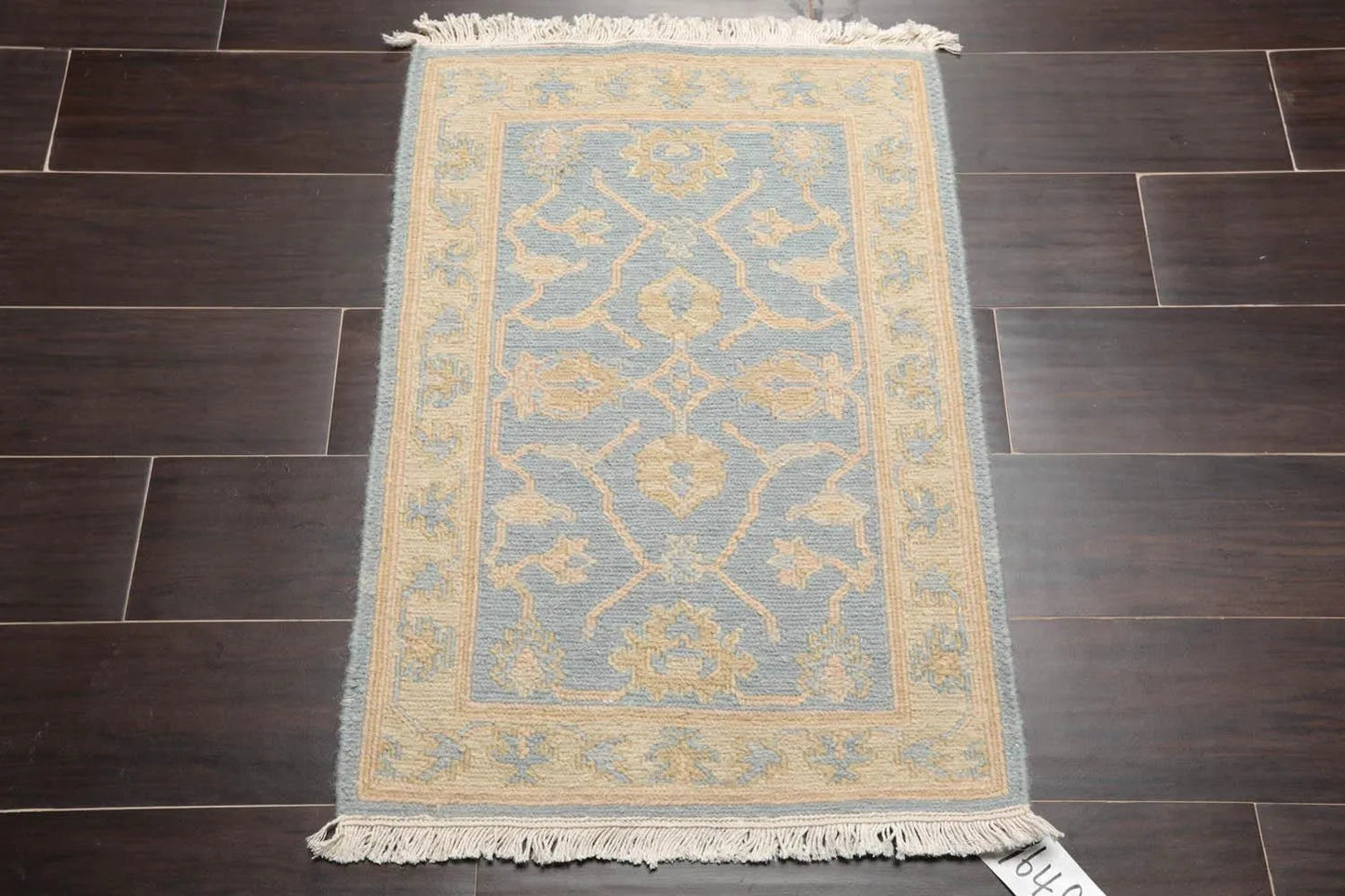1'10''x2'7'' Hand Knotted 100% Wool Oriental Area Rug Aqua