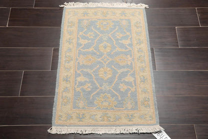 1'10''x2'7'' Hand Knotted 100% Wool Oriental Area Rug Aqua