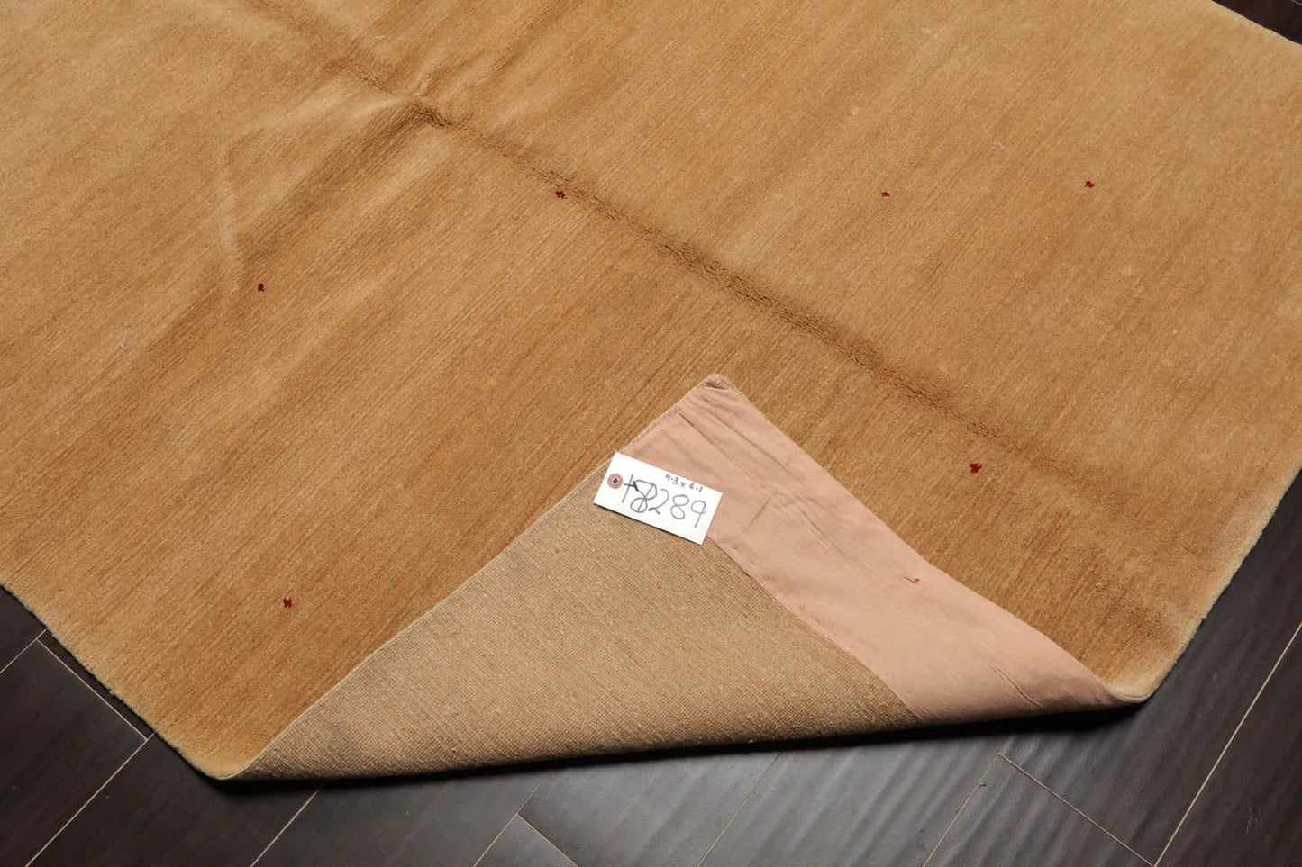 4x6  Red, Tan Hand Knotted Tibetan 100% Wool Michaelian & Kohlberg Swiss Wash Contemporary Oriental Area Rug