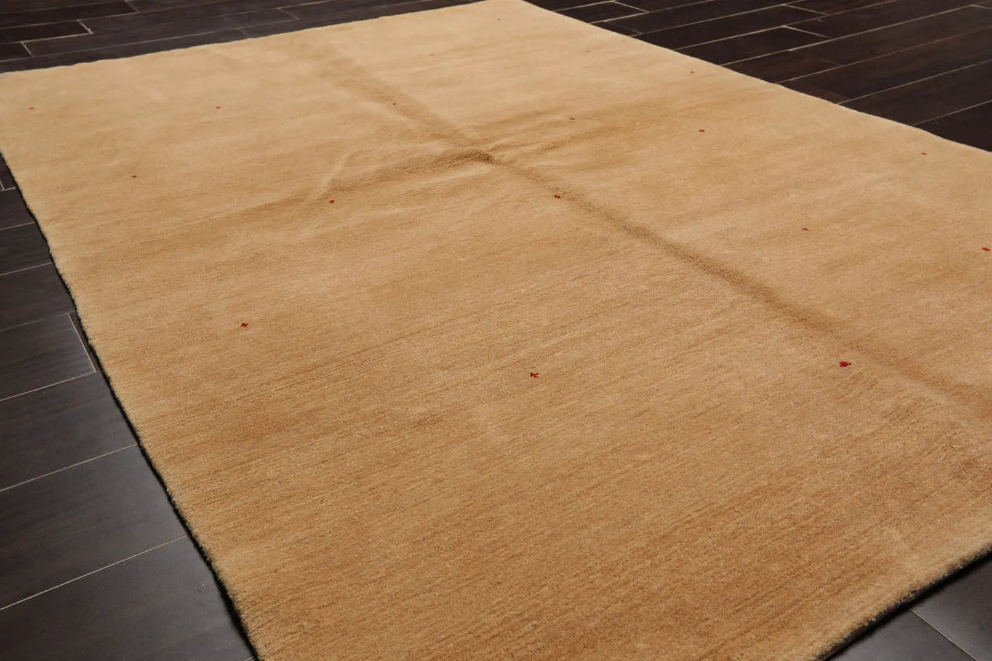 4x6  Red, Tan Hand Knotted Tibetan 100% Wool Michaelian & Kohlberg Swiss Wash Contemporary Oriental Area Rug