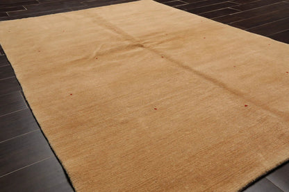 4x6  Red, Tan Hand Knotted Tibetan 100% Wool Michaelian & Kohlberg Swiss Wash Contemporary Oriental Area Rug