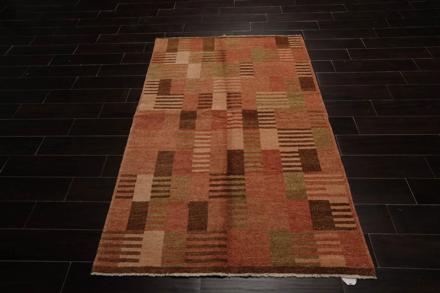 4x6 Rose, Beige Hand Knotted Tibetan 100% Wool Michaelian & Kohlberg Modern & Contemporary Oriental Area Rug