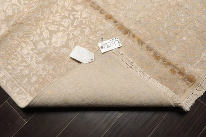 4x6 Ivory, Gray Hand Knotted Tibetan 100% Wool Tibetan Modern & Contemporary Oriental Area Rug