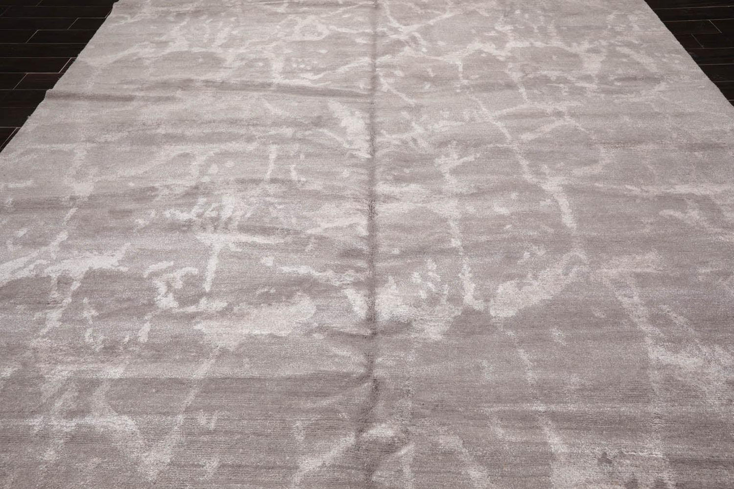 9’11" x 13’8" Hand Knotted Wool & Silk Modern Tibetan Oriental Area Rug Taupe