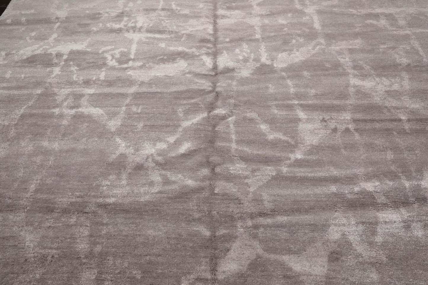 9’11" x 13’8" Hand Knotted Wool & Silk Modern Tibetan Oriental Area Rug Taupe