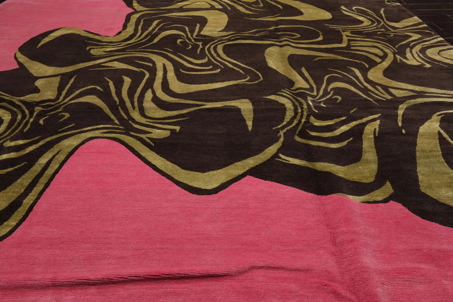 9x12 Pink, Brown Mark Philips Hand Knotted Tibetan 100% Wool Modern  Block Oriental Area Rug