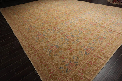 14'6''x19'10'' Palace Beige Hand Knotted 100% Wool Transitional Oriental Area Rug