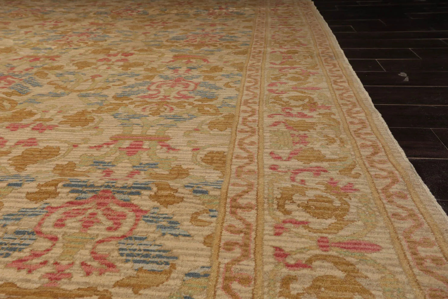 14'6''x19'10'' Palace Beige Hand Knotted 100% Wool Transitional Oriental Area Rug