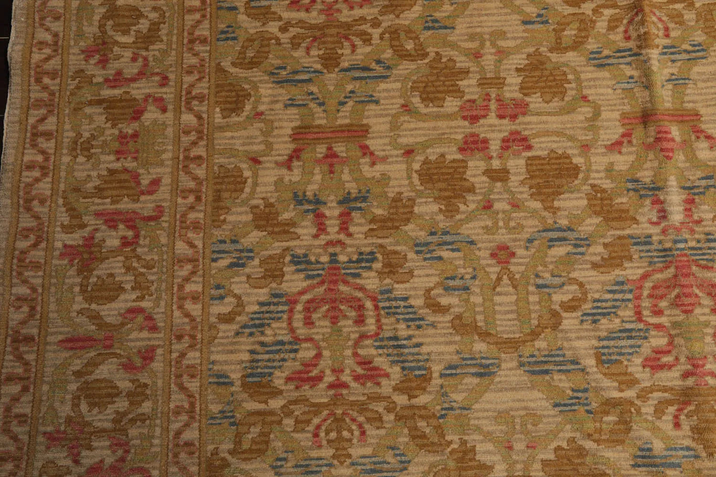 14'6''x19'10'' Palace Beige Hand Knotted 100% Wool Transitional Oriental Area Rug