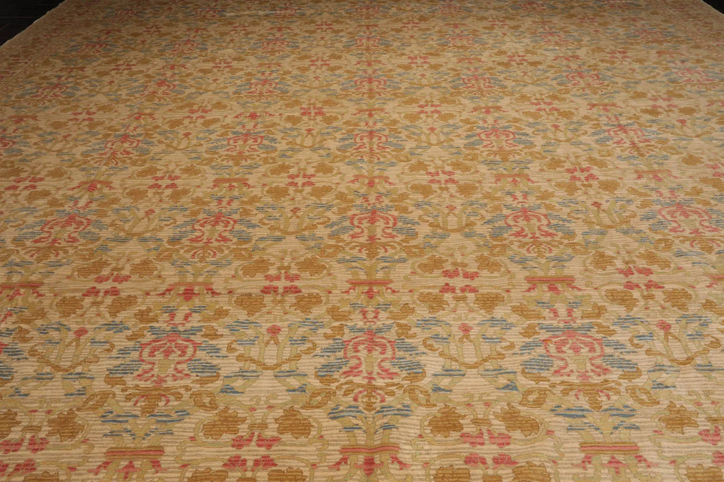 14'6''x19'10'' Palace Beige Hand Knotted 100% Wool Transitional Oriental Area Rug