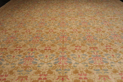 14'6''x19'10'' Palace Beige Hand Knotted 100% Wool Transitional Oriental Area Rug