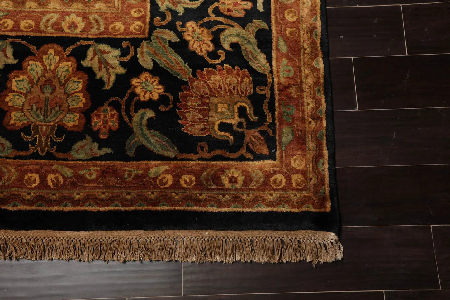 12'3"x19'6" Palace Charcoal Hand Knotted 100% Wool Agra Traditional Oriental Area Rug