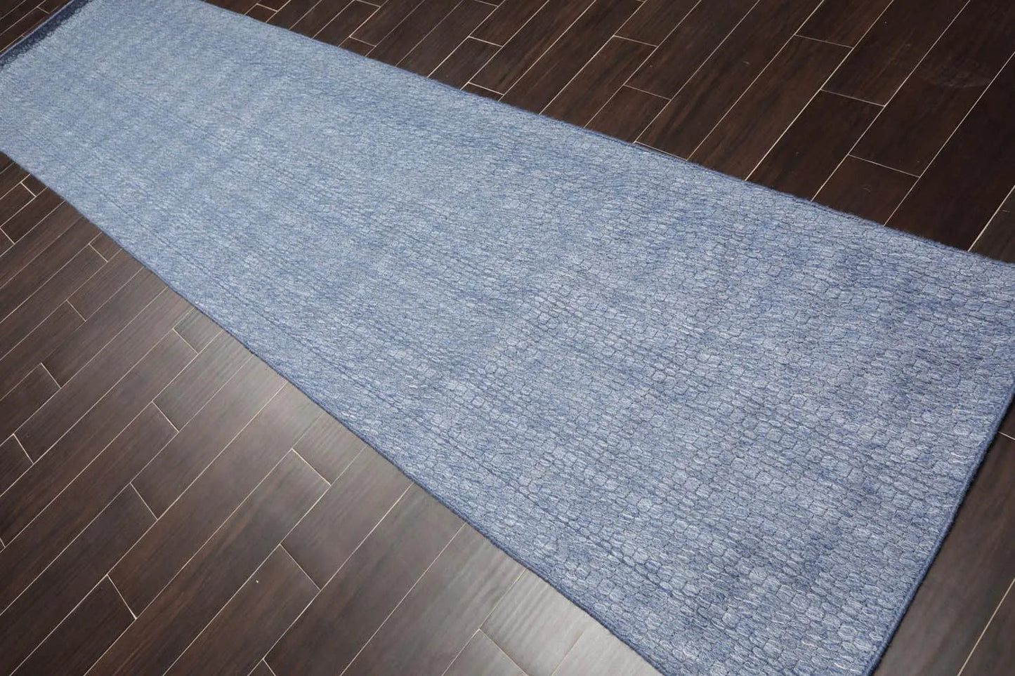 Multi Size Blue Hand Woven 100% Wool Flatweave Modern & Contemporary Oriental Area Rug