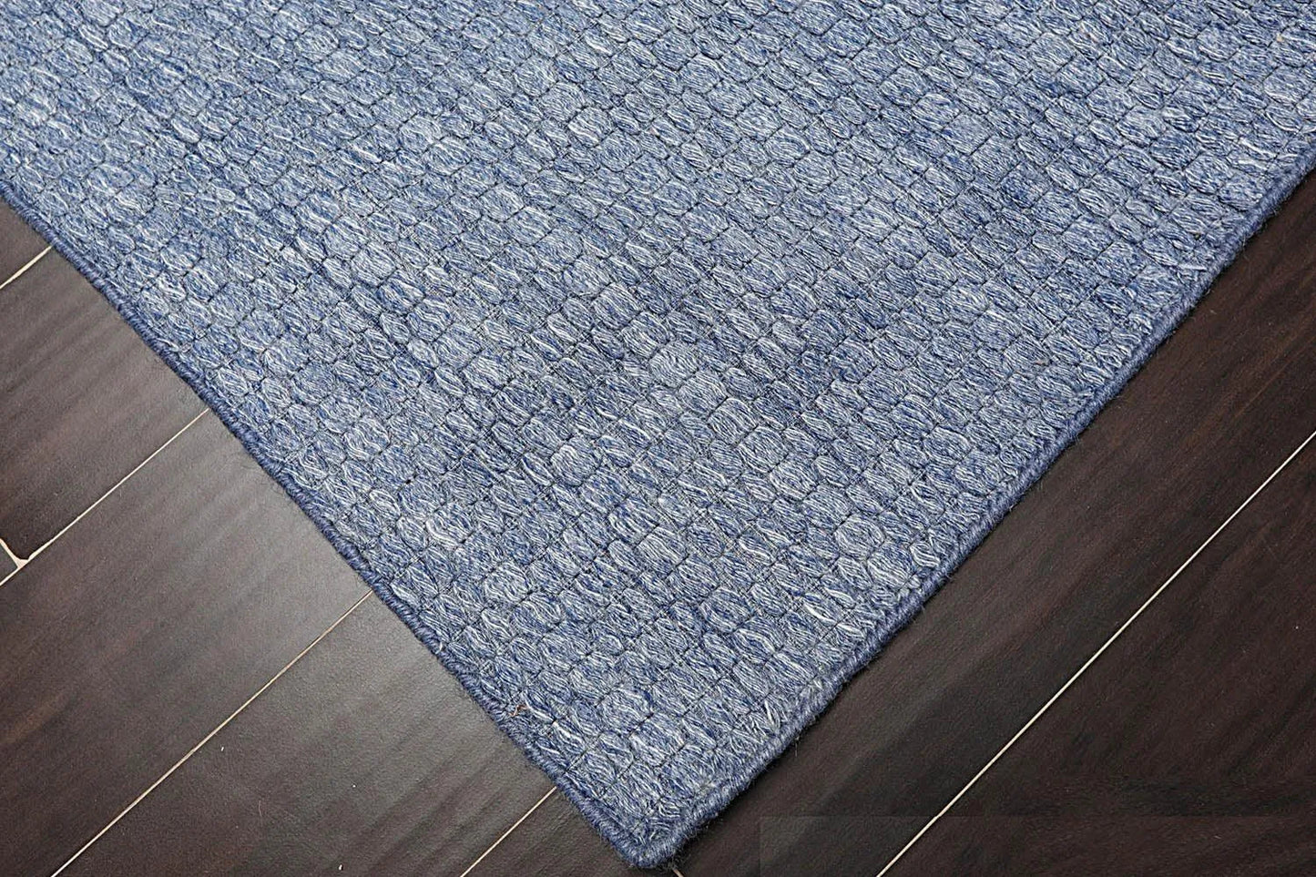 Multi Size Blue Hand Woven 100% Wool Flatweave Modern & Contemporary Oriental Area Rug