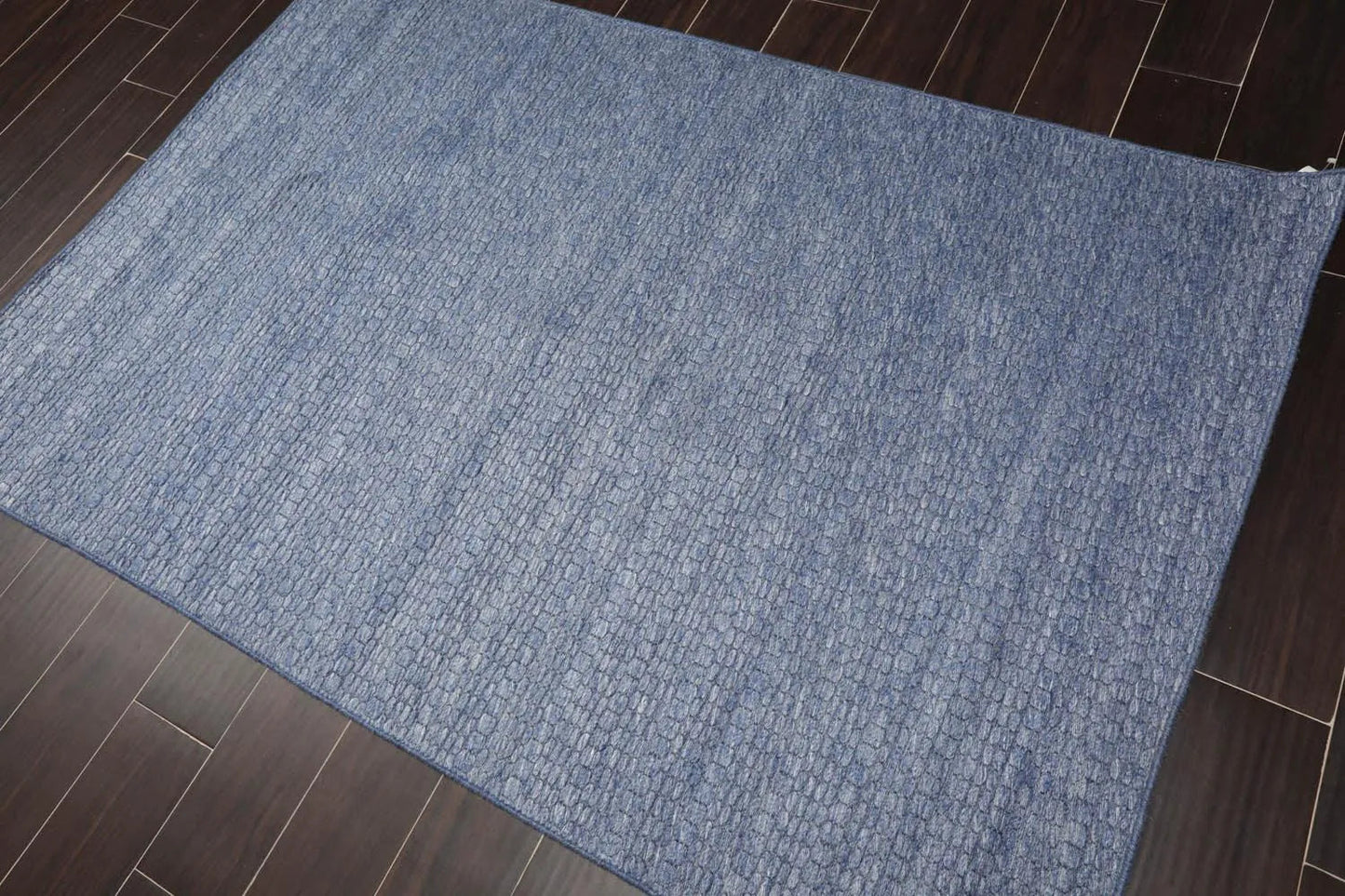 Multi Size Blue Hand Woven 100% Wool Flatweave Modern & Contemporary Oriental Area Rug