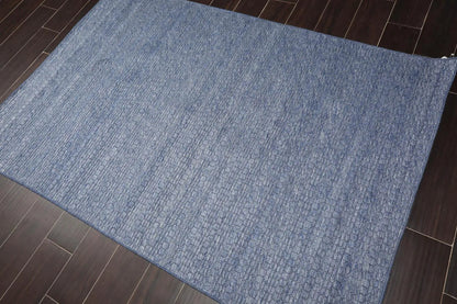 Multi Size Blue Hand Woven 100% Wool Flatweave Modern & Contemporary Oriental Area Rug