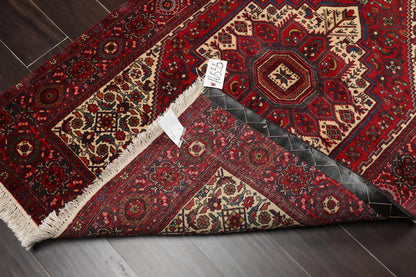 3’5” x 5’ Vintage Hand Knotted 100% Wool Bidjaar 250 KPSI Oriental Area Rug Red
