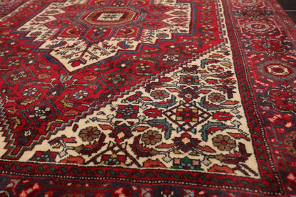 3’5” x 5’ Vintage Hand Knotted 100% Wool Bidjaar 250 KPSI Oriental Area Rug Red