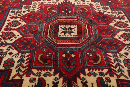 3’5” x 5’ Vintage Hand Knotted 100% Wool Bidjaar 250 KPSI Oriental Area Rug Red