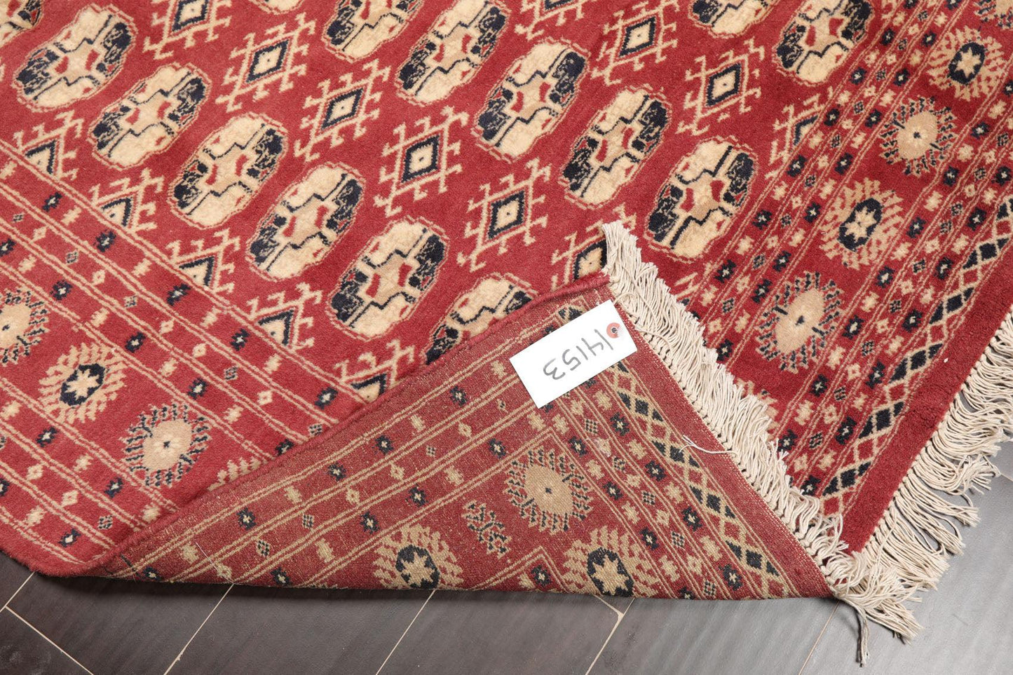 4'2"x6'4" Hand Knotted Wool Bokhaara Traditional 250 KPSI Oriental Area Rug Rust