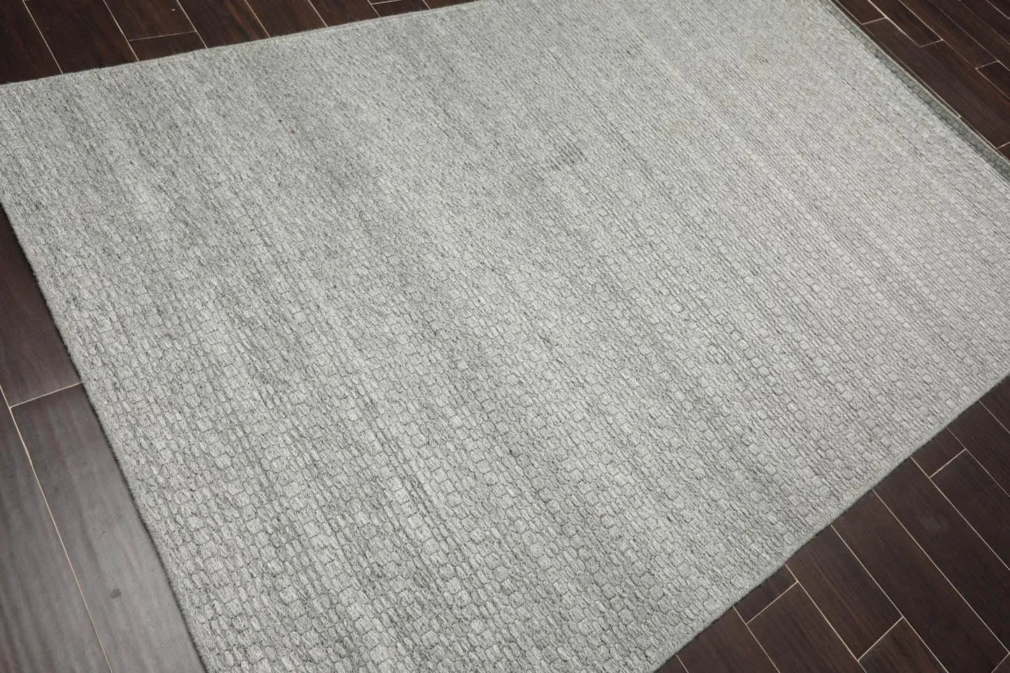 Multi Size Gray Hand Woven 100% Wool Flatweave Modern & Contemporary Oriental Area Rug