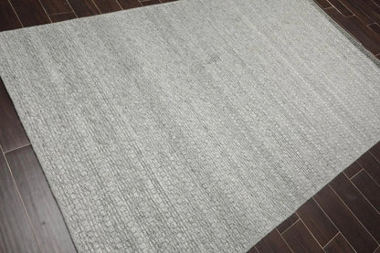 Multi Size Gray Hand Woven 100% Wool Flatweave Modern & Contemporary Oriental Area Rug