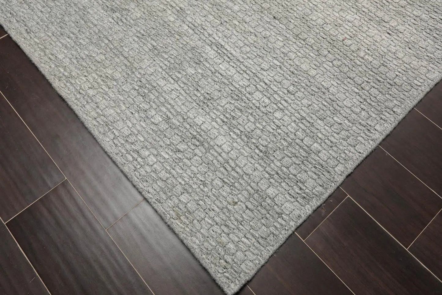 Multi Size Gray Hand Woven 100% Wool Flatweave Modern & Contemporary Oriental Area Rug