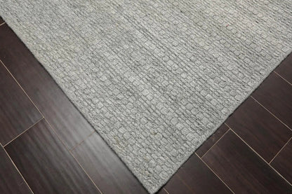 Multi Size Gray Hand Woven 100% Wool Flatweave Modern & Contemporary Oriental Area Rug