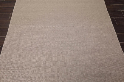 Multi Size Taupe Hand Woven Flatweave 100% Wool Traditional Oriental Area Rug