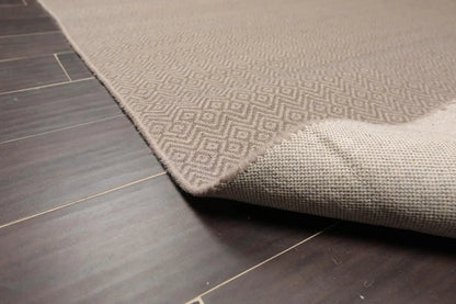 Multi Size Taupe Hand Woven Flatweave 100% Wool Traditional Oriental Area Rug